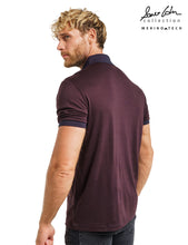 Burgundy Wine 100% Merino Wool Slim Fit Mens Polo Shirts Short Sleeve