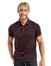 Burgundy Wine 100% Merino Wool Slim Fit Mens Polo Shirts Short Sleeve