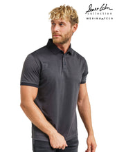 Iron Black 100% Merino Wool Slim Fit Mens Polo Shirts Short Sleeve