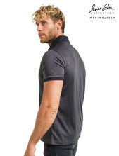 Iron Black 100% Merino Wool Slim Fit Mens Polo Shirts Short Sleeve
